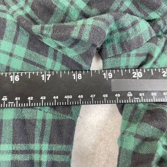 BEACHLUNCHLOUNGE Womens XS Blue Green Plaid Flannel Ruffle Sleeve Dress Pockets - Picture 9 of 14